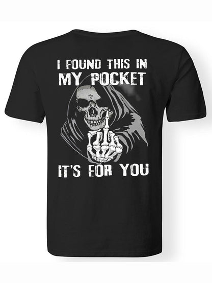 Men's Skull Letter Printed Casual T-Shirt