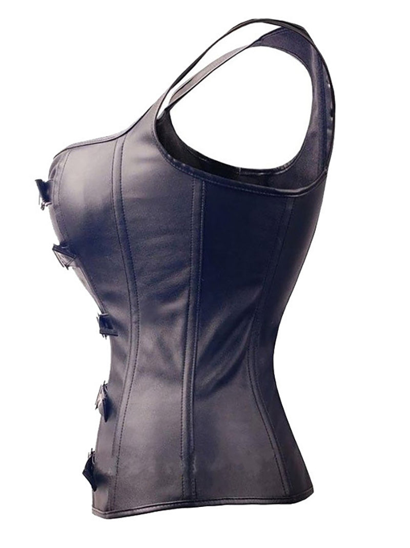 Leather Punk Gothic Zipper Buckle Corset