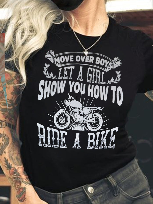 T-Shirt mit Aufdruck „Zeige dir, wie man Fahrrad fährt“ 