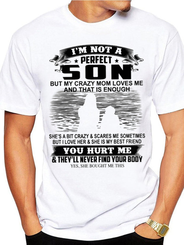Lässiges T-Shirt mit Buchstaben-Aufdruck für Herren 
