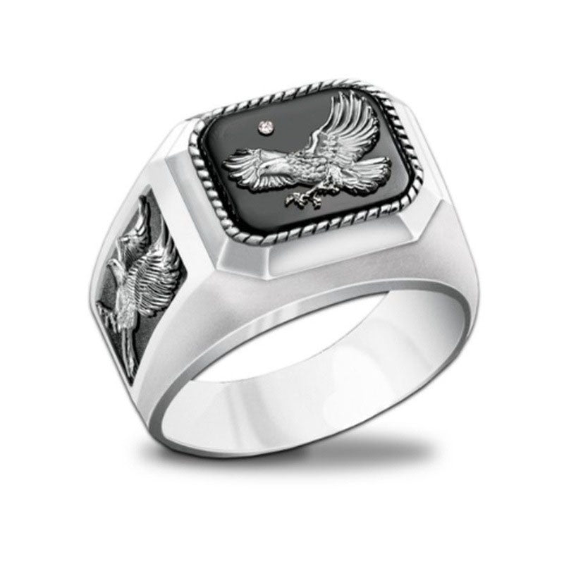 Flying Eagle Square Shape Men's Ring