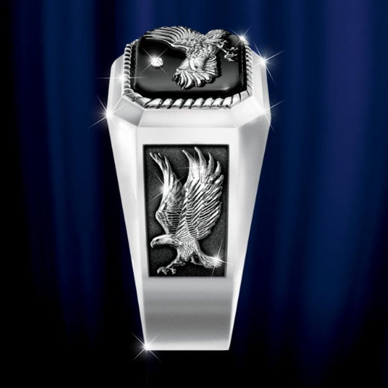 Flying Eagle Square Shape Men's Ring