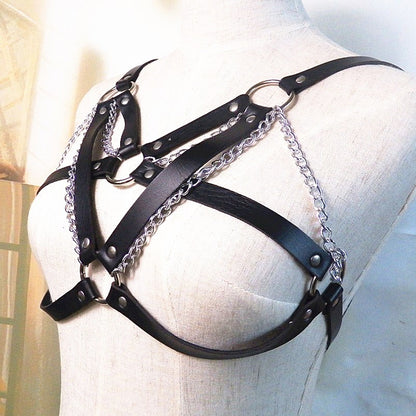 Punk Leder Harness Brustgurt 