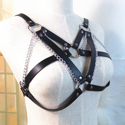 Punk Leather Harness Chest Belt