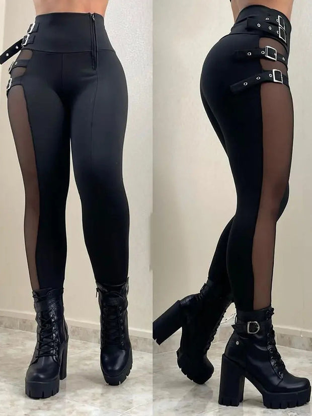 Double-Breasted Sexy High-Waisted Tights