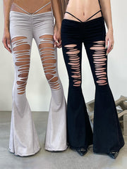 High Waist with Straps Slim-Fit Casual Trousers