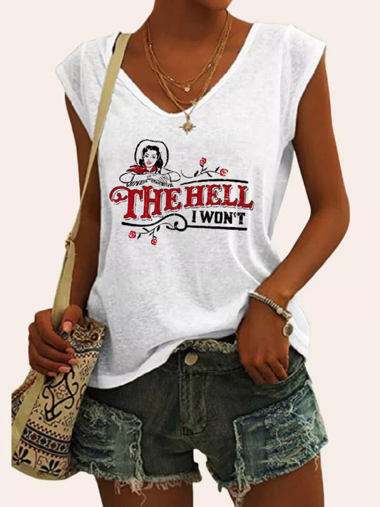 Tank Top mit Aufdruck „The Hell I Won't“ 