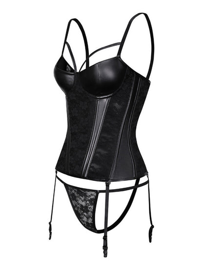 Gothic Punk PU Lace Shapewear