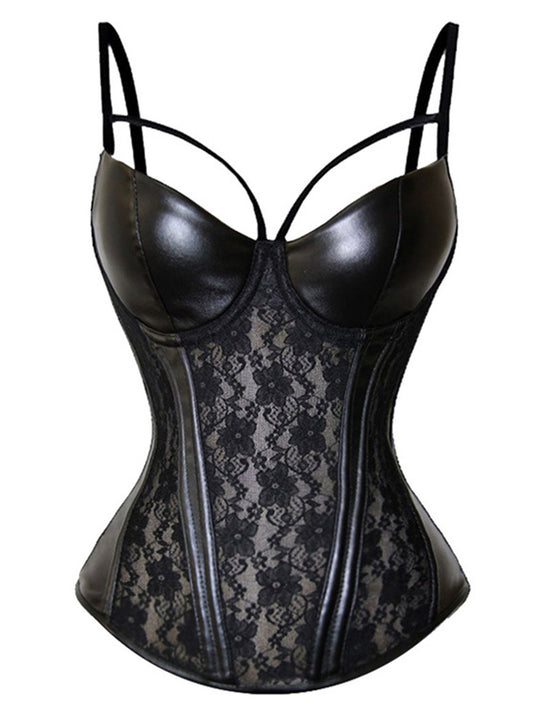 Gothic Punk PU Lace Shapewear