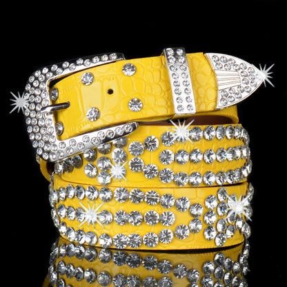 Ceinture pour femme à la mode en strass brillant 