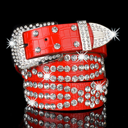 Ceinture pour femme à la mode en strass brillant 