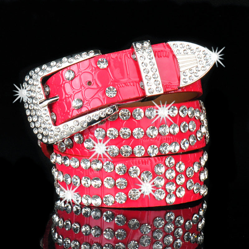 Ceinture pour femme à la mode en strass brillant 