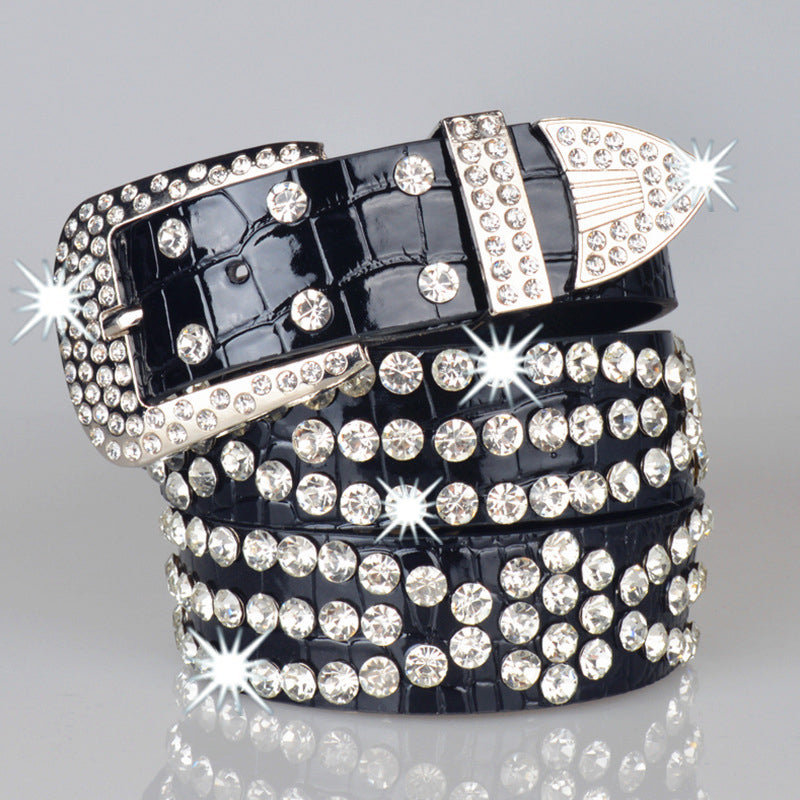 Ceinture pour femme à la mode en strass brillant 