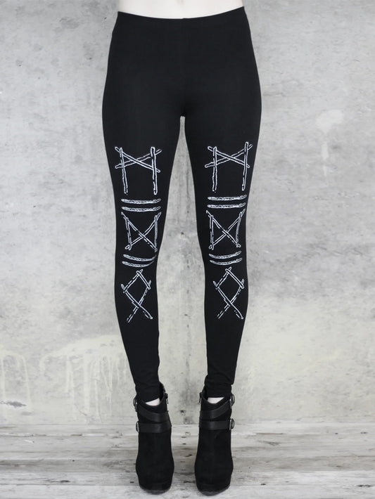 Punk-Runen-Leggings für Damen