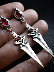 Personalized Dagger Tassel Earrings