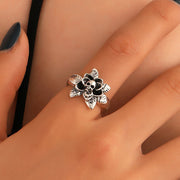 Punk Skull Flower Ring