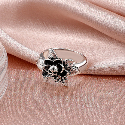 Punk Skull Flower Ring