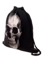 Skull Print Drawstring Bag Backpack