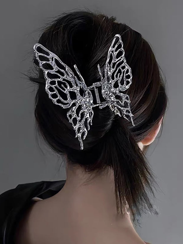Metall Flüssigkeit Schmetterling Haarspangen 