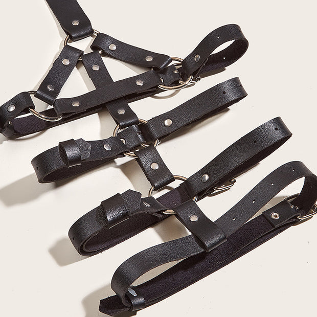 Leather Harness Bondage Garter Belt