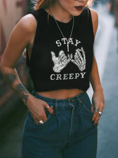 Stay Creepy Printed Tank Top