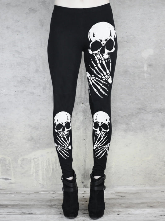 Punk-Totenkopf, halt die Klappe Leggings 