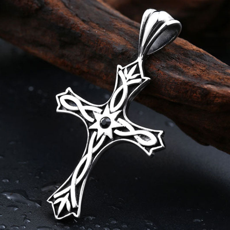 Fashionable Men's Gothic Style Cross Pendant