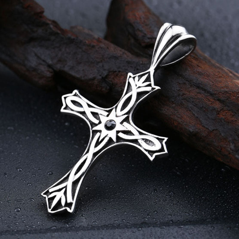 Fashionable Men's Gothic Style Cross Pendant