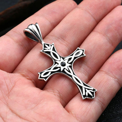 Fashionable Men's Gothic Style Cross Pendant