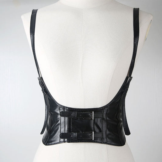 Ceinture corset sexy à boucle punk 