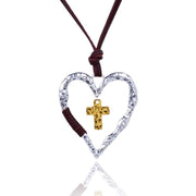 Damen-Halskette mit Herz aus Metall 