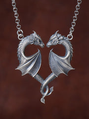 Dragon Necklace Heart Vintage