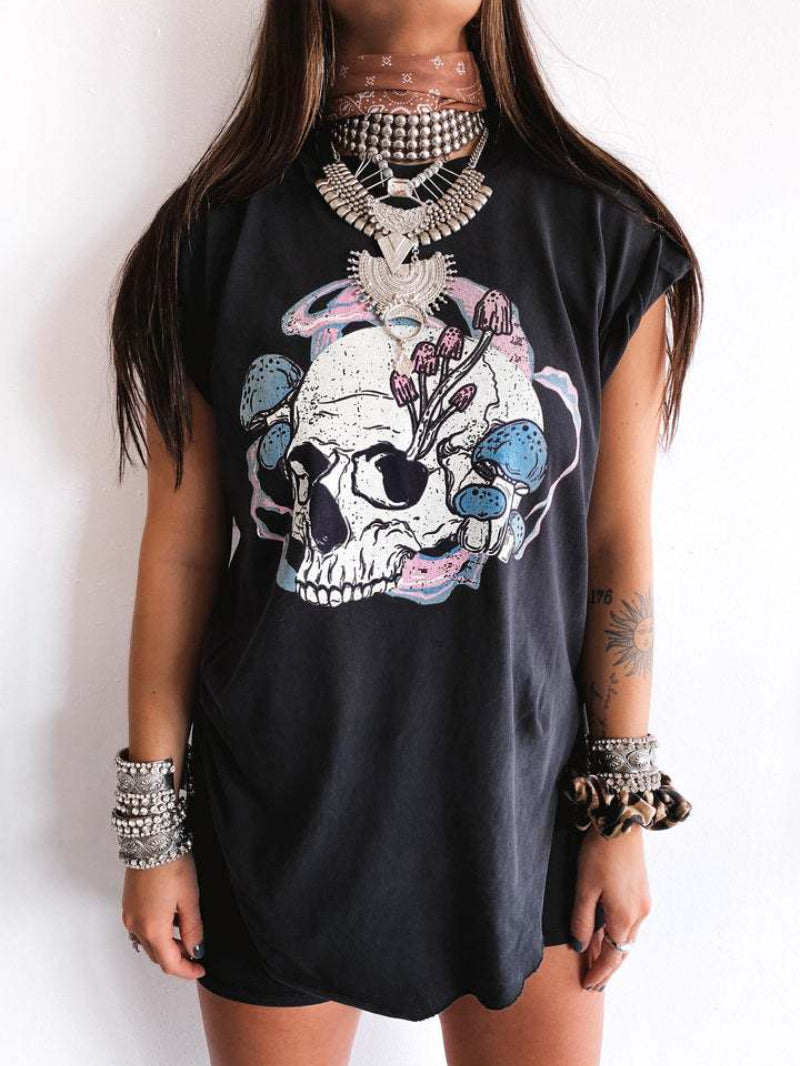 Casual Skull Graphic T-Shirt