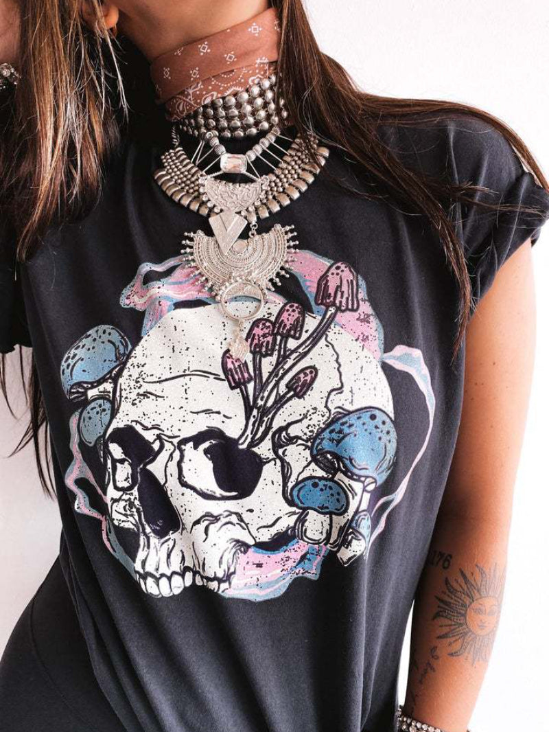 Casual Skull Graphic T-Shirt