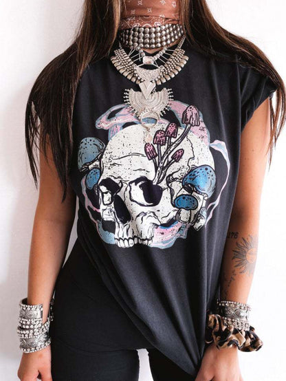 Casual Skull Graphic T-Shirt