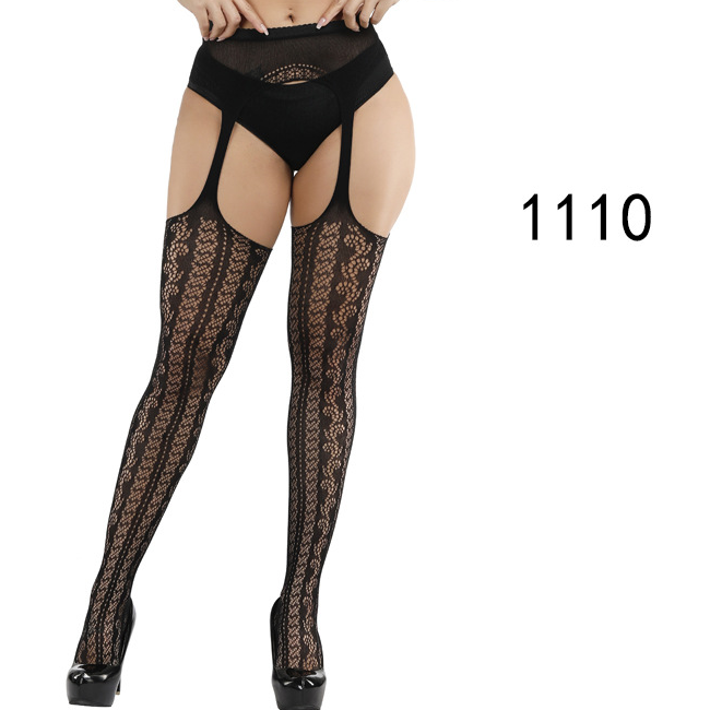 Sexy Lace Suspender Jacquard Hollow Fishnet Stockings