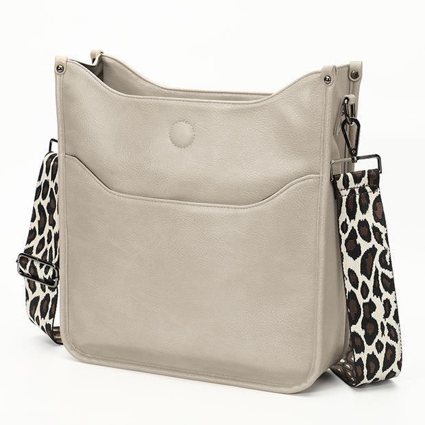 Vintage Leopard-Print Strap Shoulder Bag
