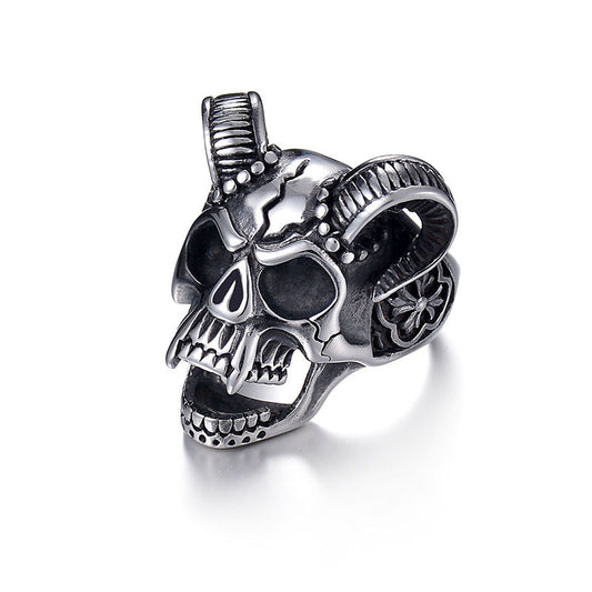 Vintage Ram's Horn Skull Ring