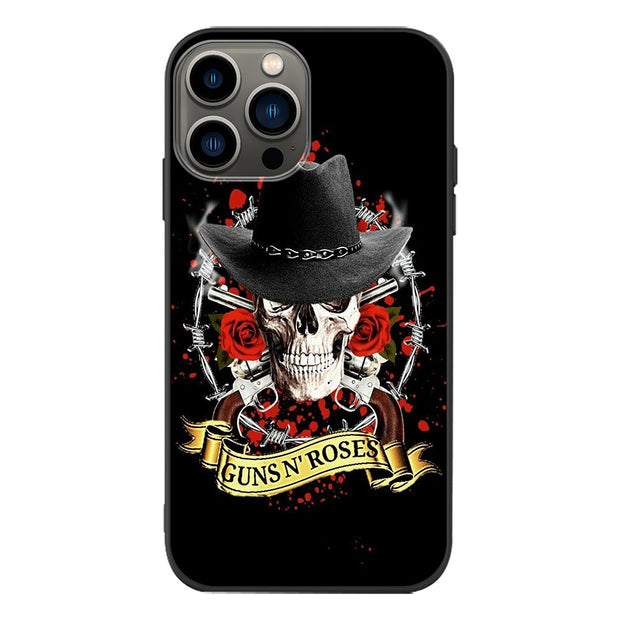 Guns Roses Skull Printed Phone Case