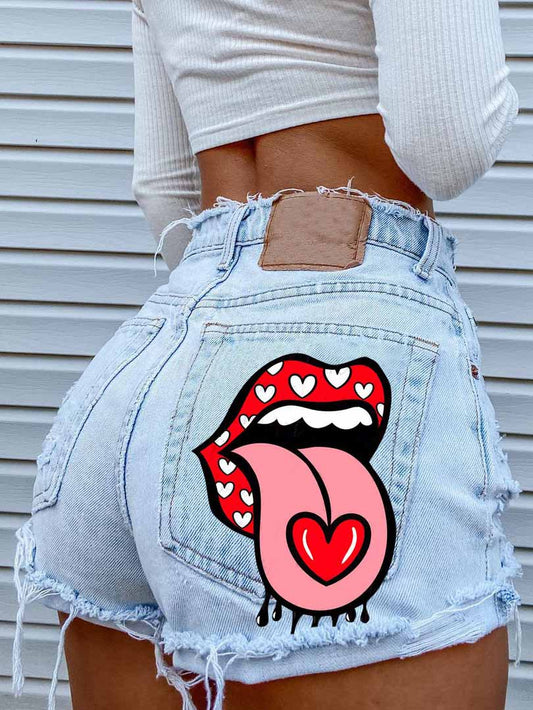 Ripped Fashion Denim Shorts