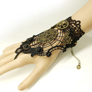 Bracelet de personnalité rétro en toile d'araignée, en dentelle noire, gants pour dames, Halloween 
