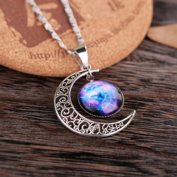 Starry Moon Time Gemstone Necklace