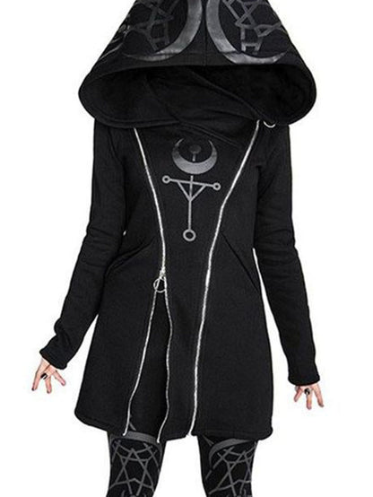 Trendy Punk Double Zipper Hoodie