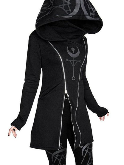 Trendy Punk Double Zipper Hoodie