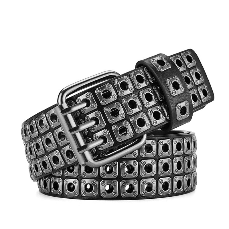 Ceinture à rivets de mode punk brillante 