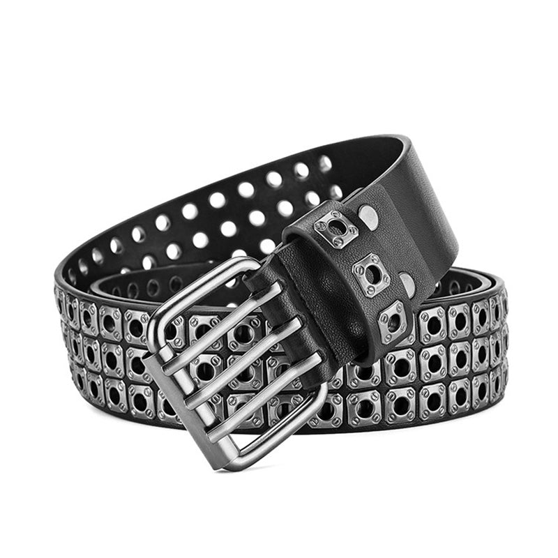 Ceinture à rivets de mode punk brillante 