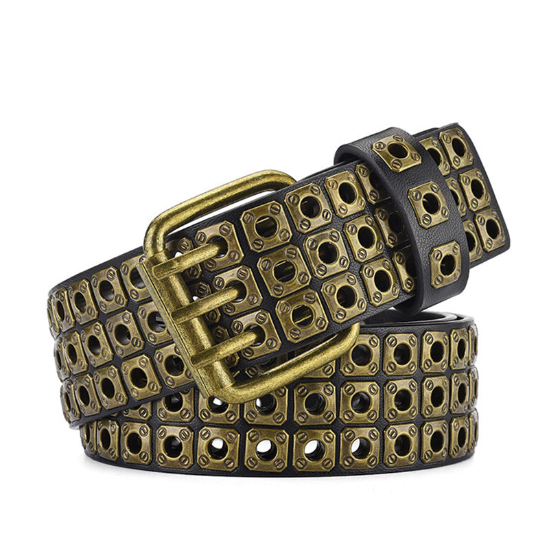 Ceinture à rivets de mode punk brillante 