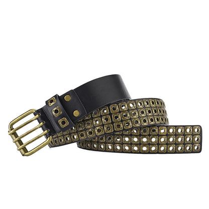 Ceinture à rivets de mode punk brillante 