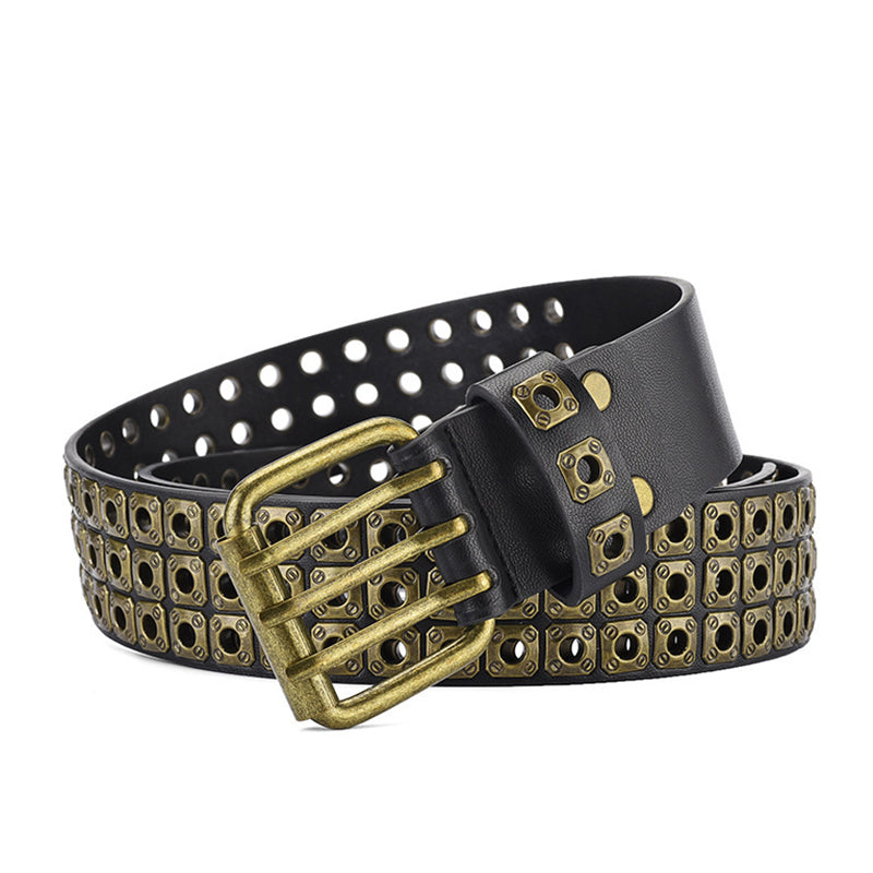 Ceinture à rivets de mode punk brillante 