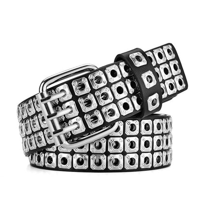 Ceinture à rivets de mode punk brillante 